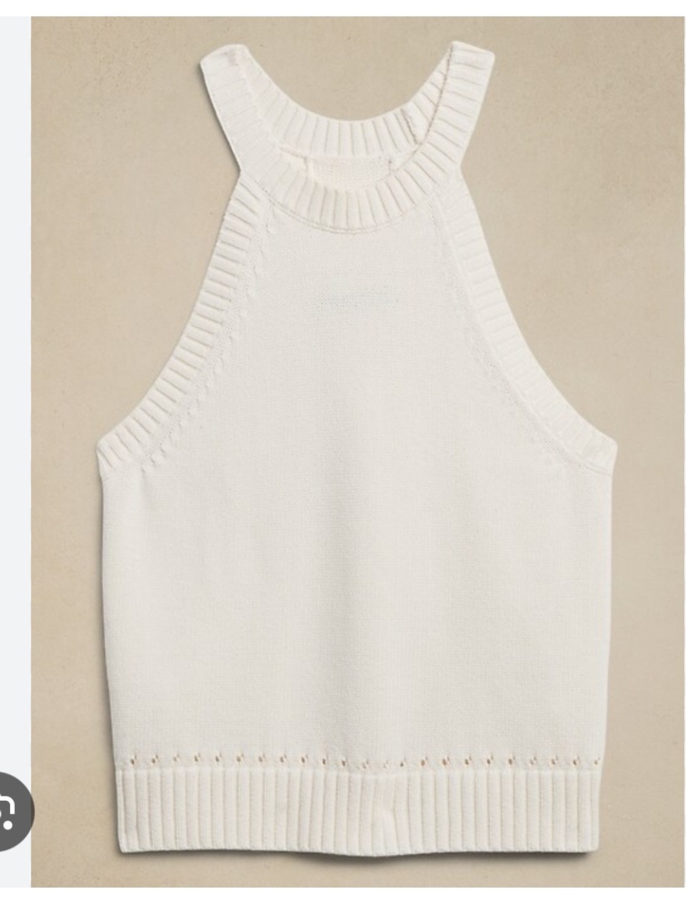 NWT  | knit cream Ribbed Halter Tank Top